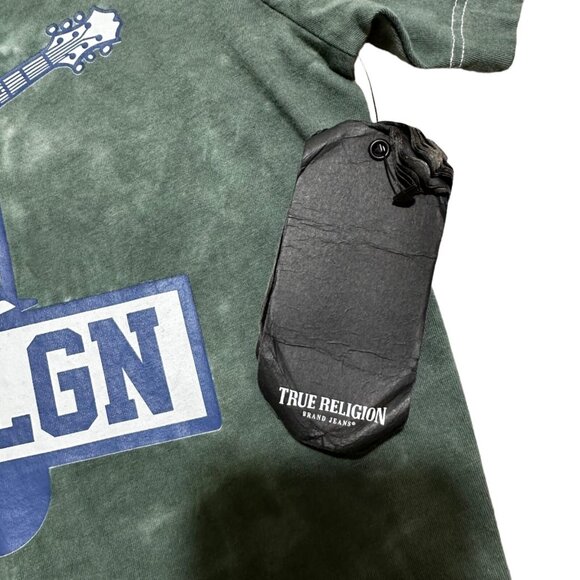 True Religion Mens Size S Buddha Logo Graphic Tee Balsam Green Tie‎ Dye T-Shirt - Picture 5 of 8